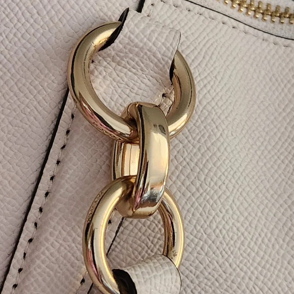 Coach Ava Cream Leather Shoulder Bag Purse Tote
